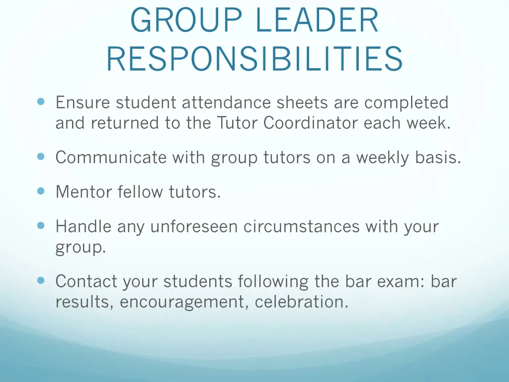 group leader responsibilities