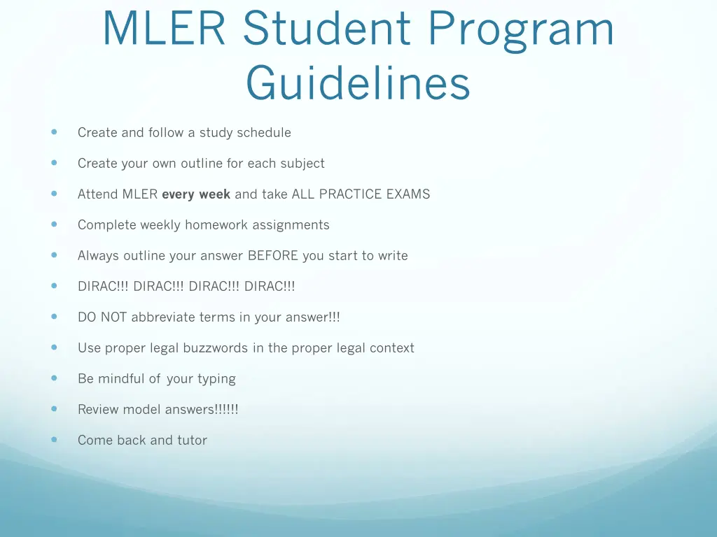 mler student program guidelines