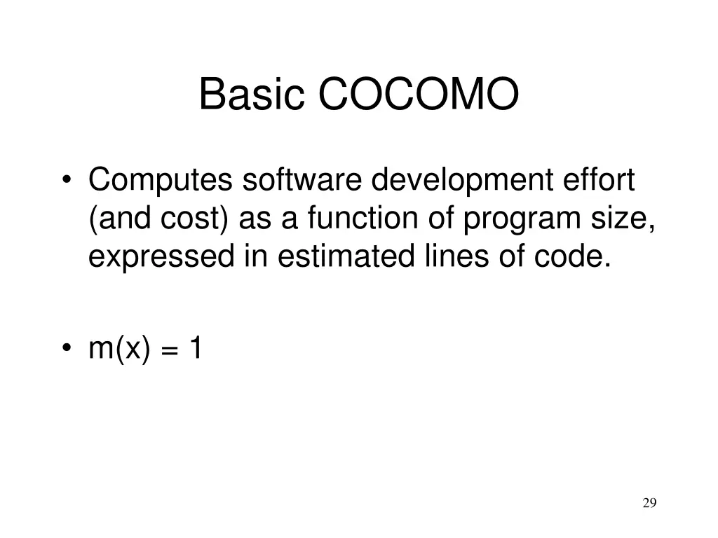 basic cocomo