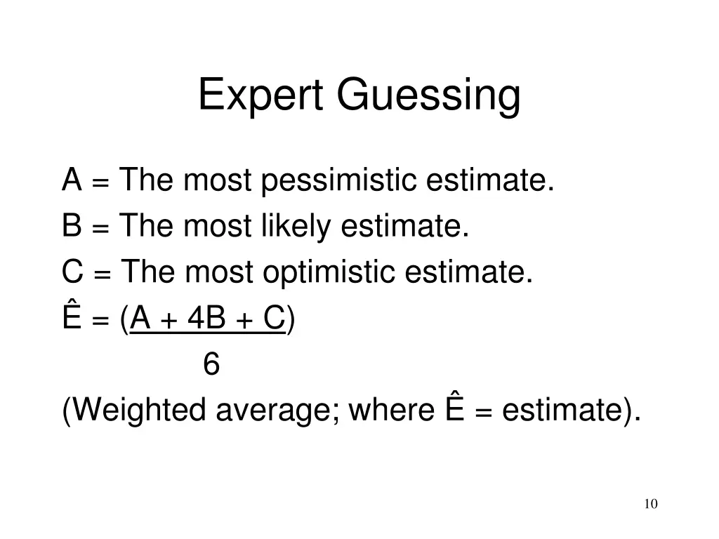 expert guessing