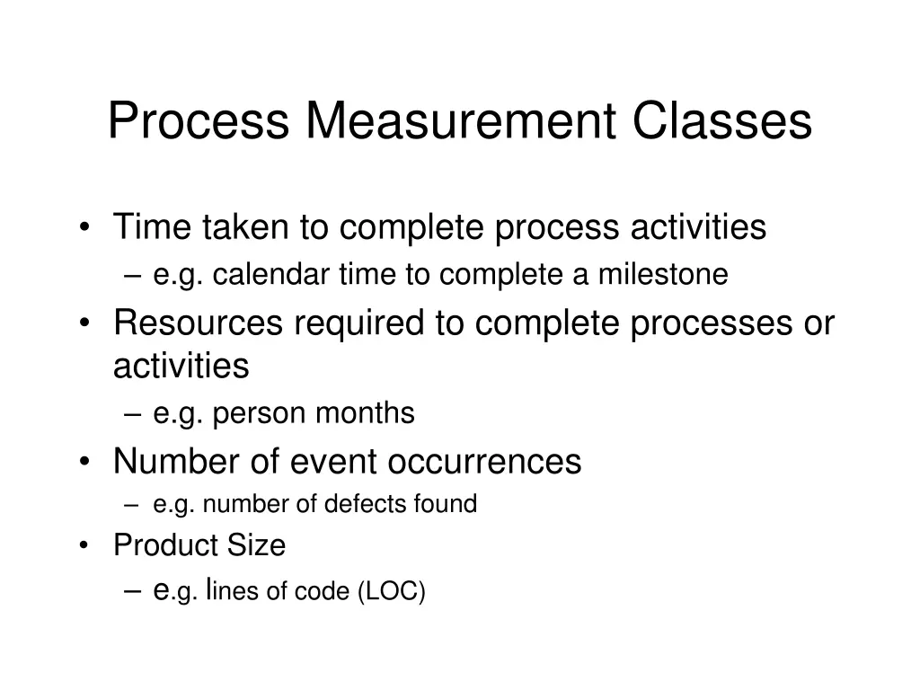 process measurement classes