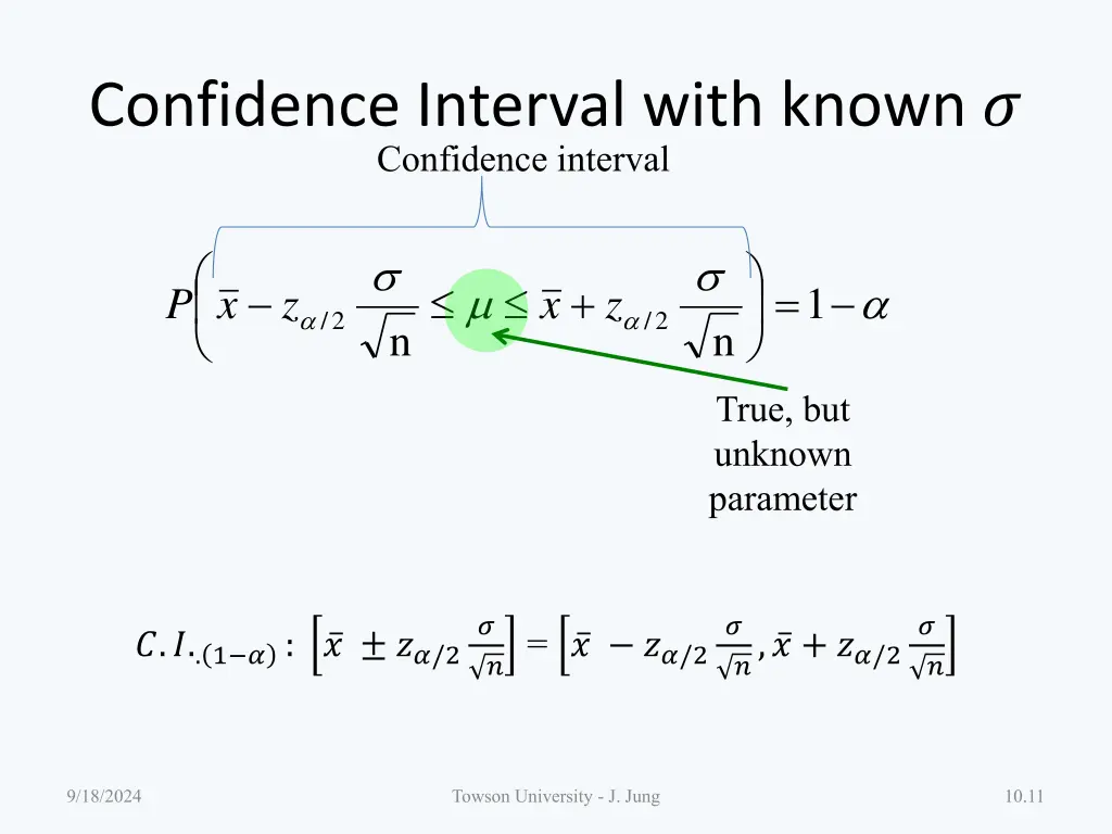 confidence interval with known confidence interval