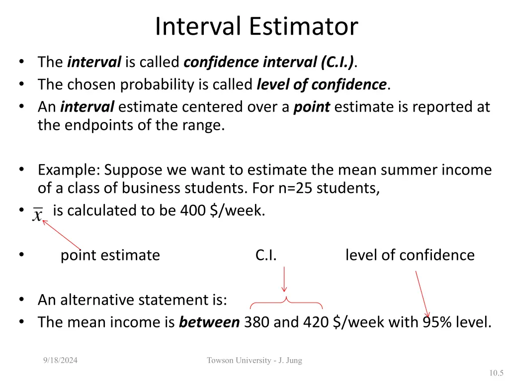 interval estimator