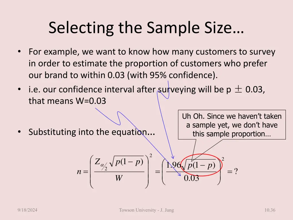 selecting the sample size 2