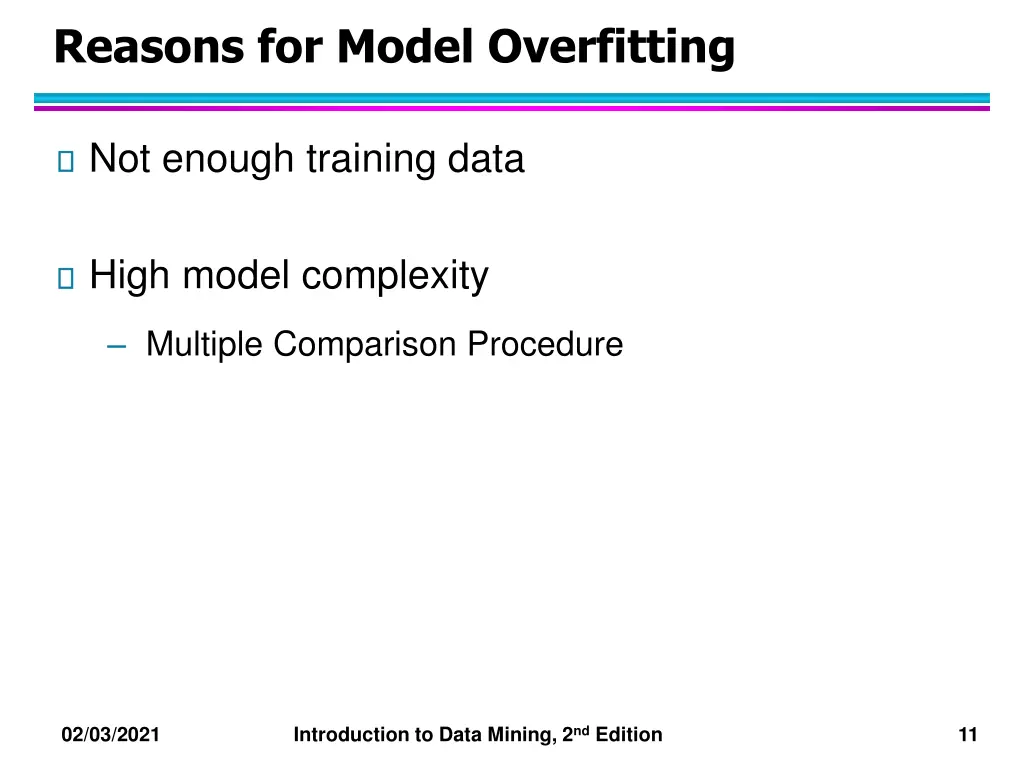 reasons for model overfitting