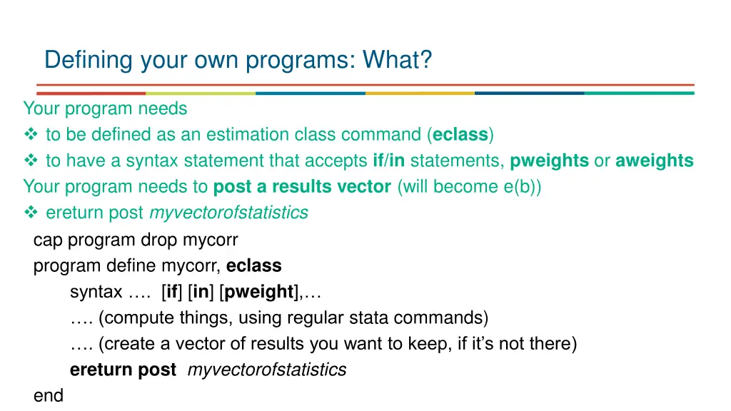 defining your own programs what