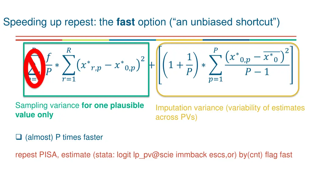 speeding up repest the fast option an unbiased