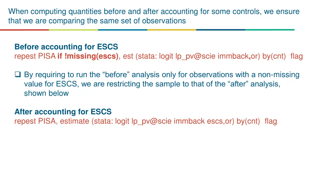 when computing quantities before and after