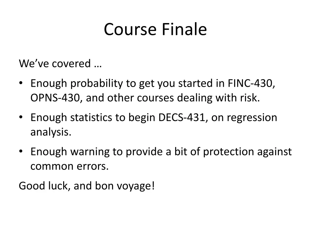 course finale