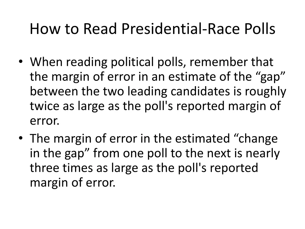 how to read presidential race polls