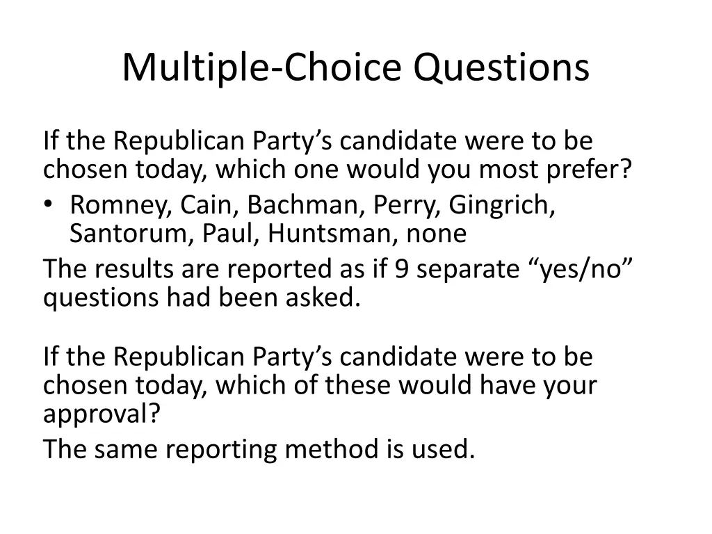 multiple choice questions