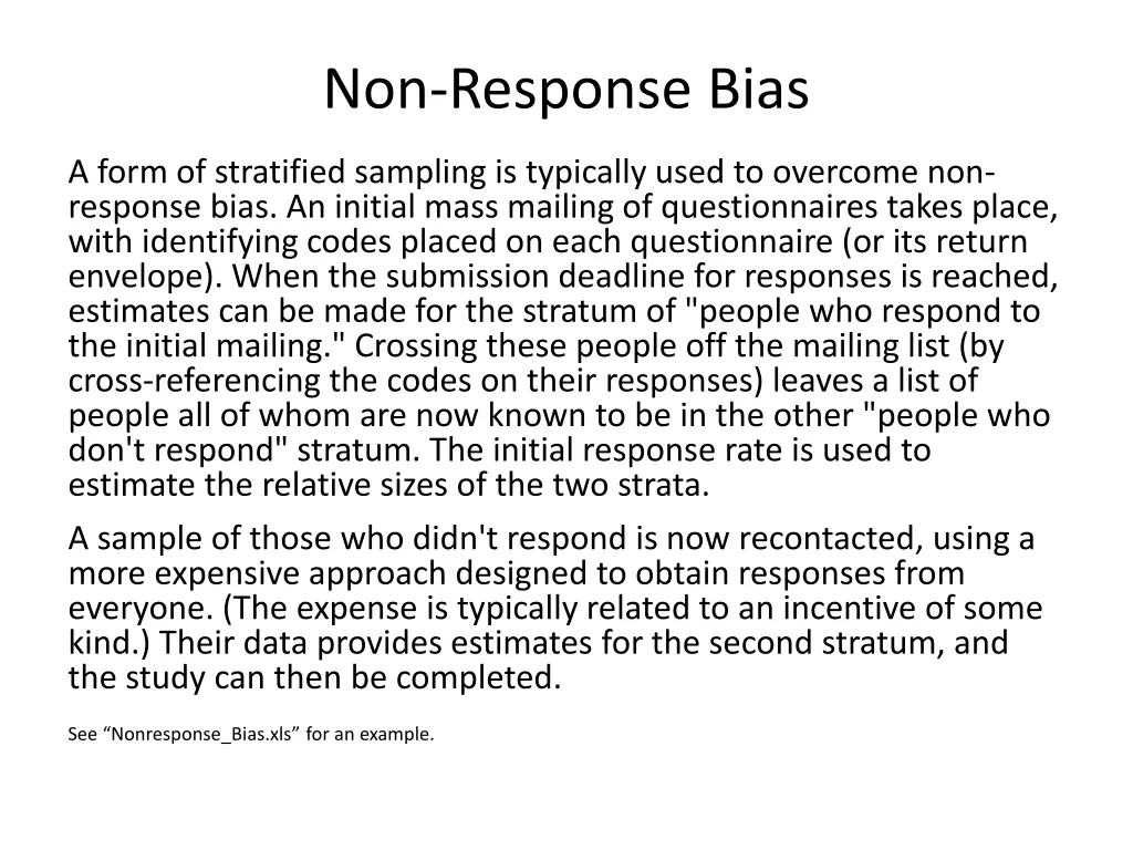 non response bias 1