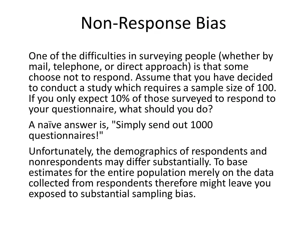 non response bias