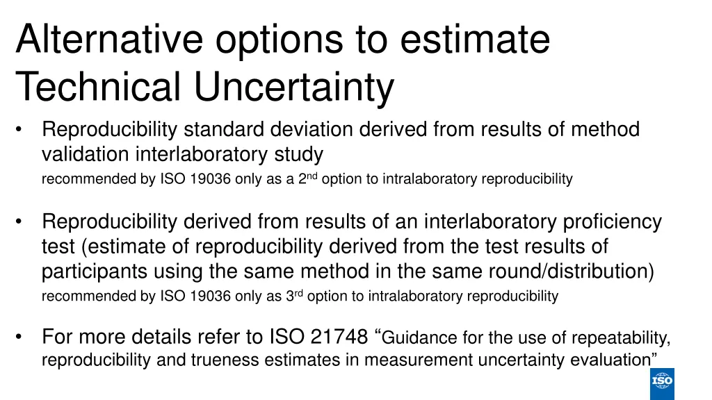 alternative options to estimate technical