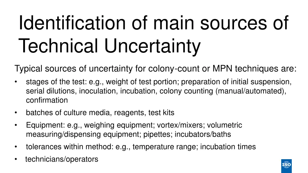 identification of main sources of technical