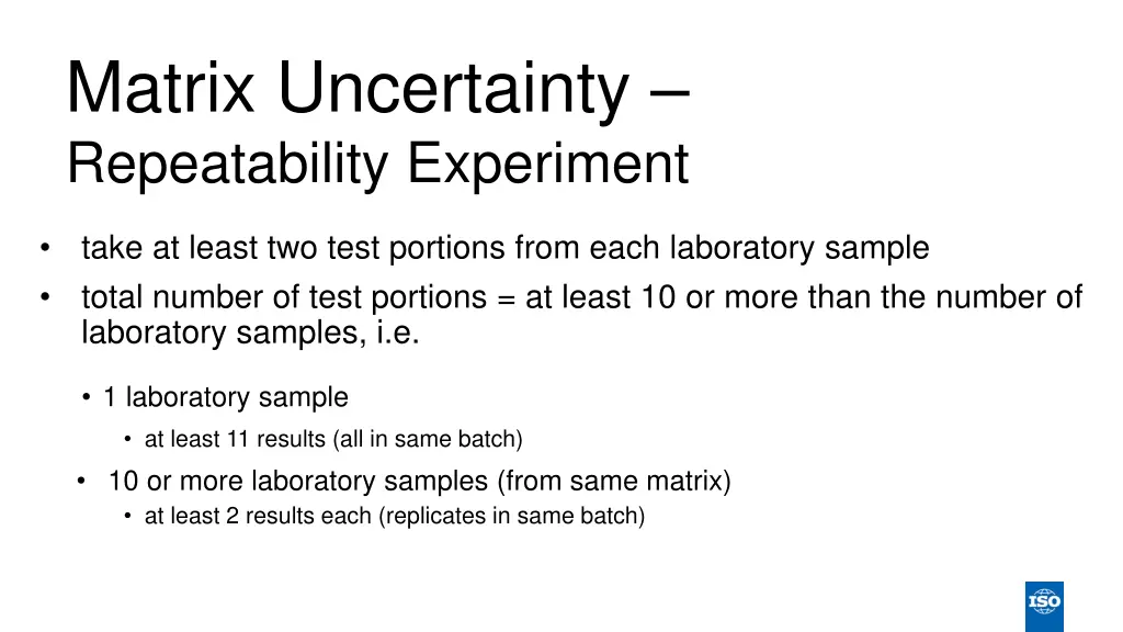 matrix uncertainty repeatability experiment 1