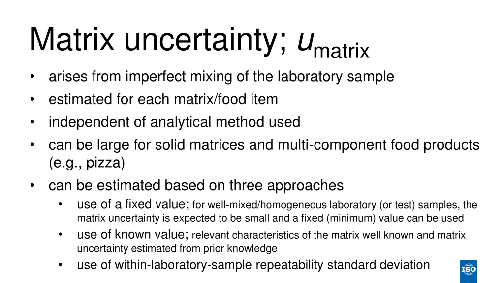 matrix uncertainty u matrix arises from imperfect