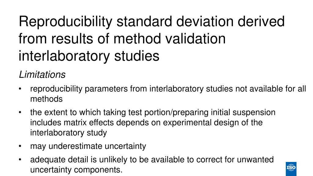 reproducibility standard deviation derived from 1