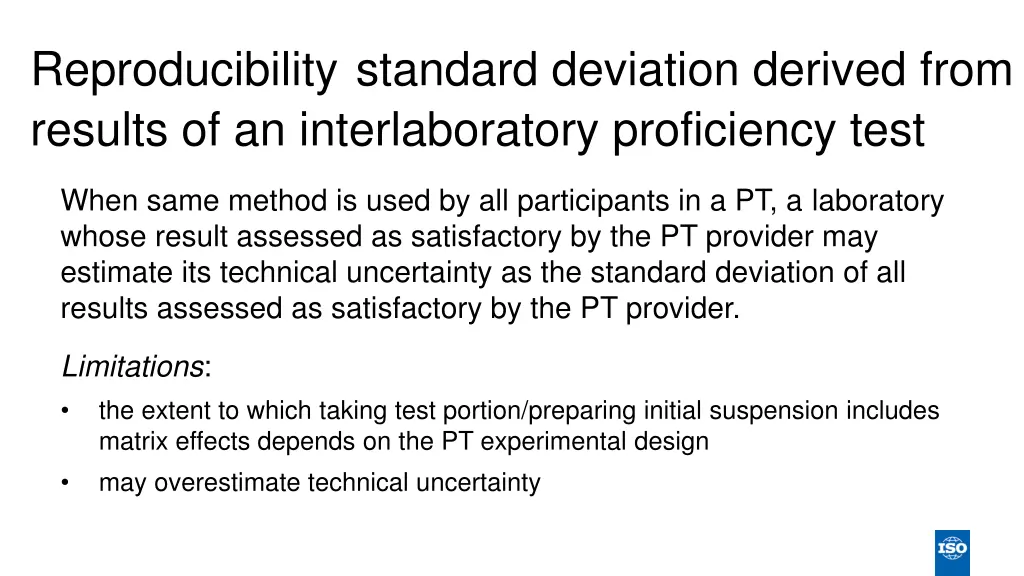 reproducibility standard deviation derived from 2