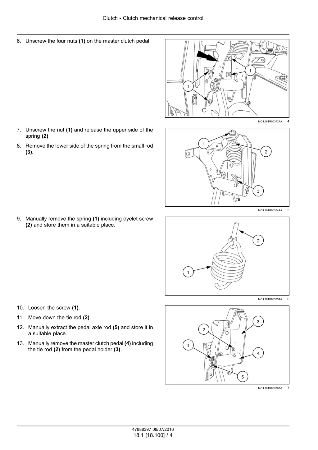 clutch clutch mechanical release control 1