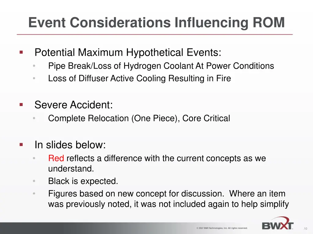 event considerations influencing rom 1