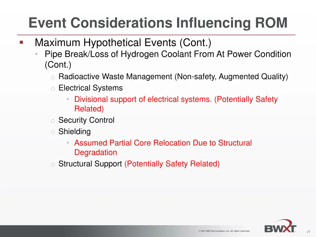 event considerations influencing rom 11