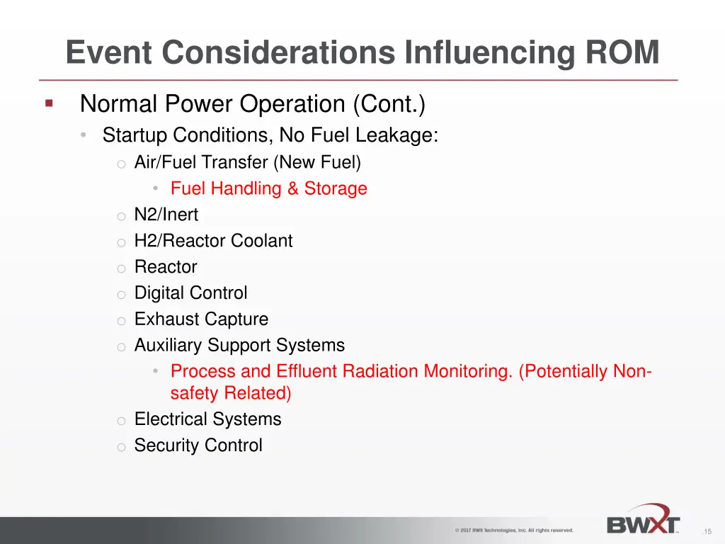 event considerations influencing rom 6