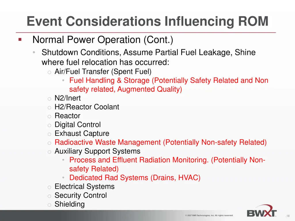 event considerations influencing rom 9