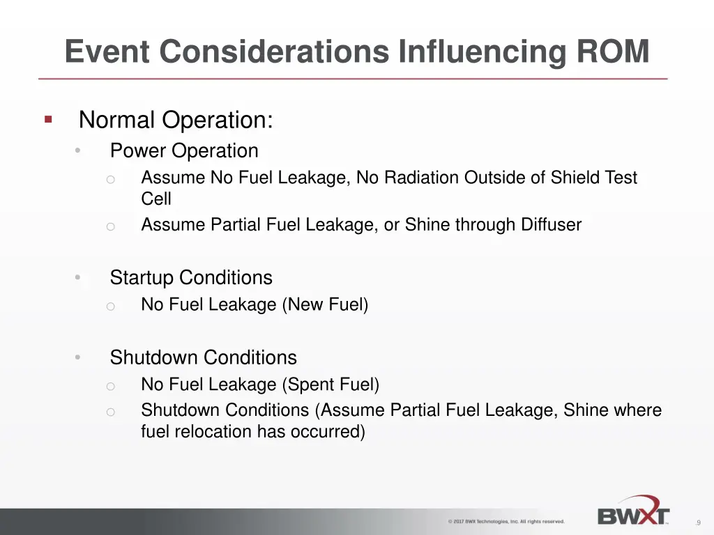 event considerations influencing rom