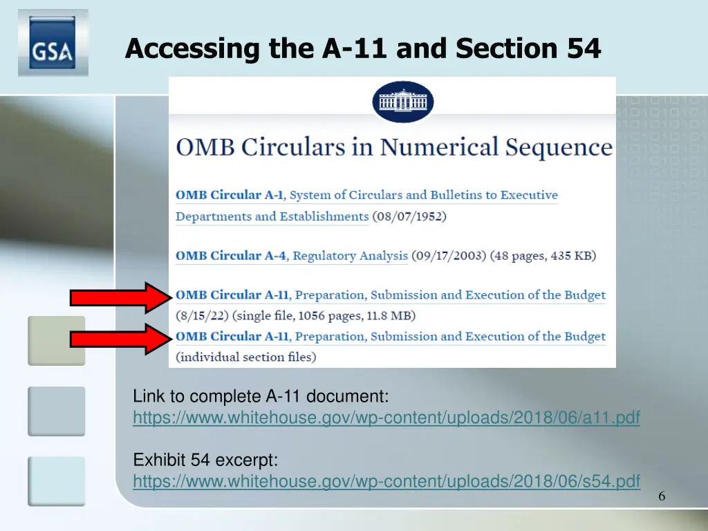 accessing the a 11 and section 54