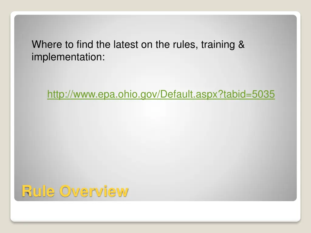 where to find the latest on the rules training