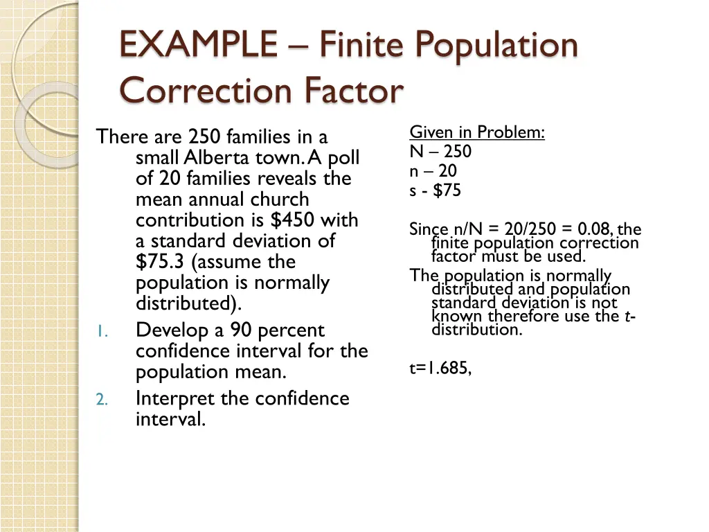 example finite population correction factor