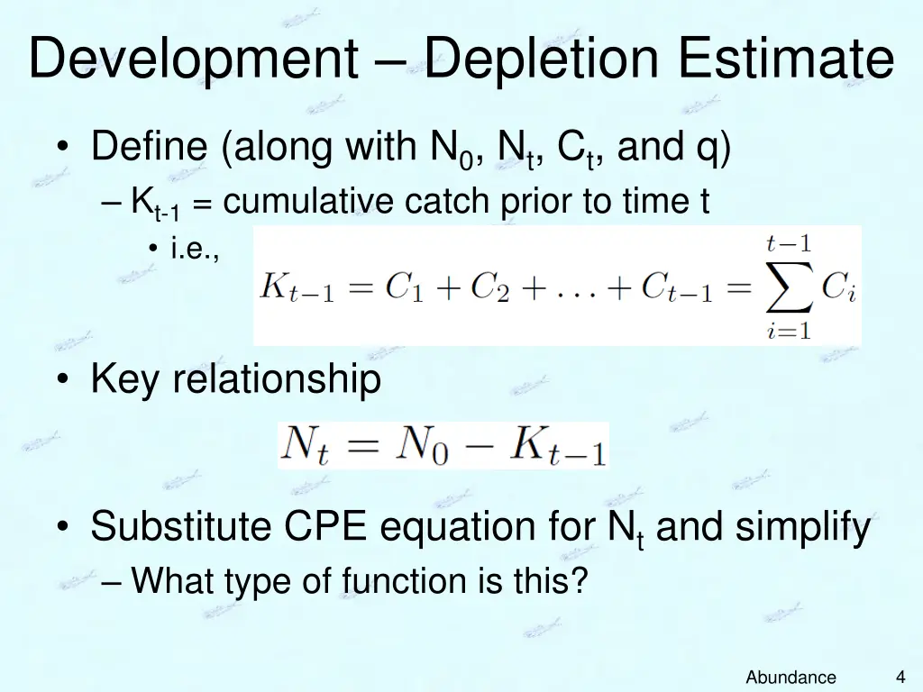 development depletion estimate