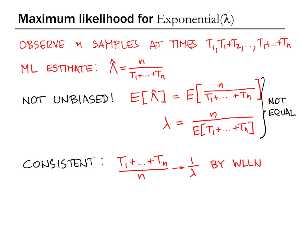 maximum likelihood for exponential