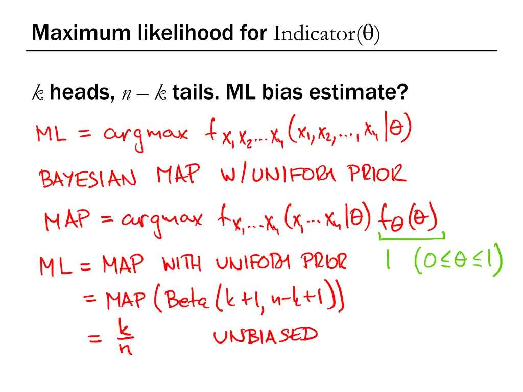 maximum likelihood for indicator