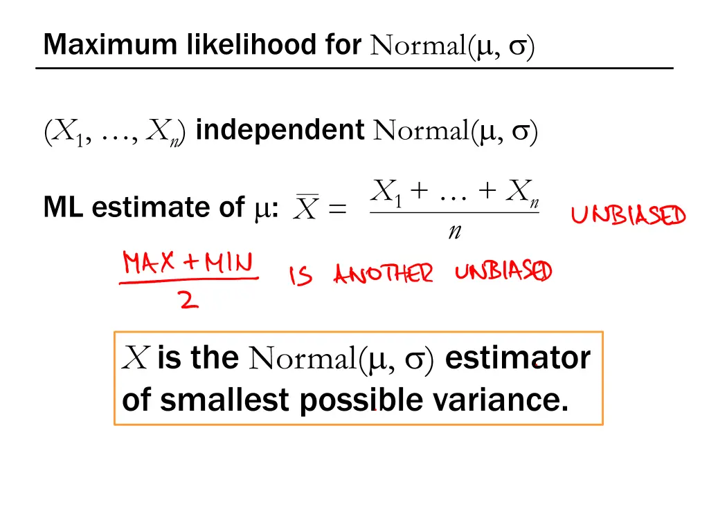 maximum likelihood for normal