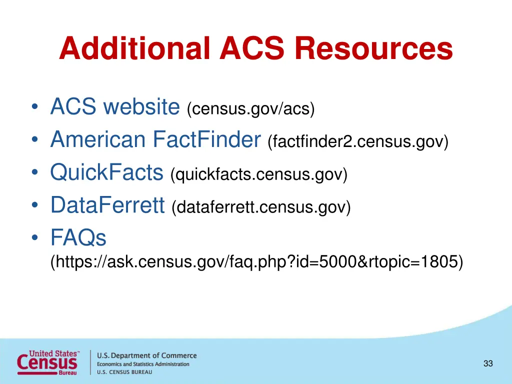 additional acs resources