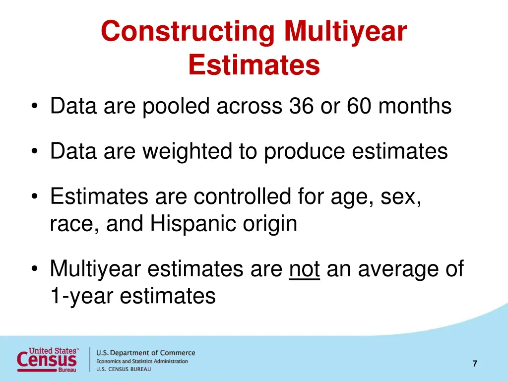 constructing multiyear estimates data are pooled