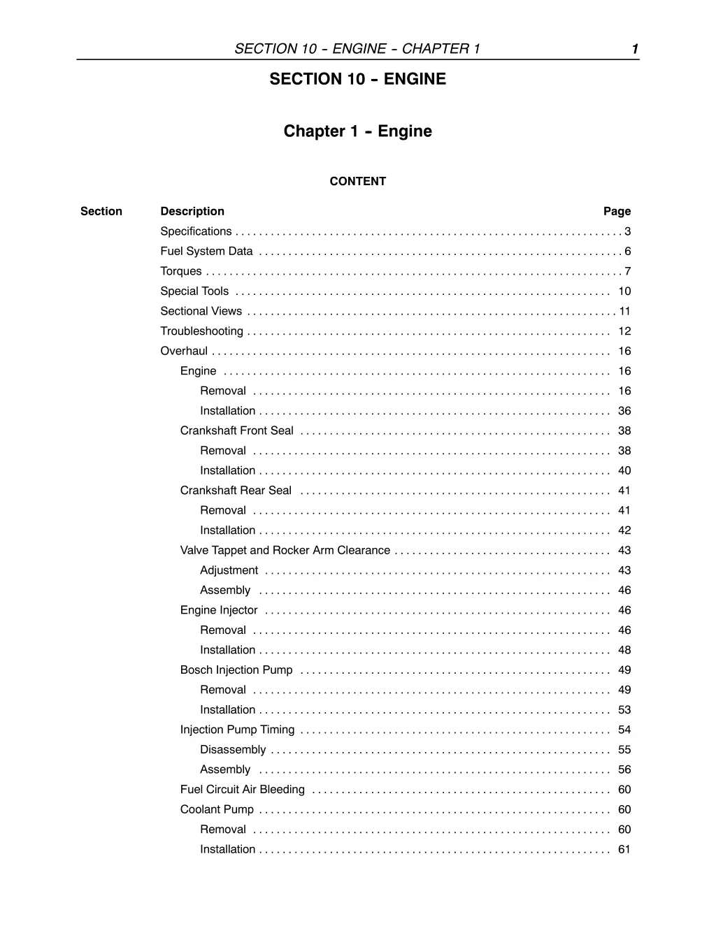 section 10 engine chapter 1