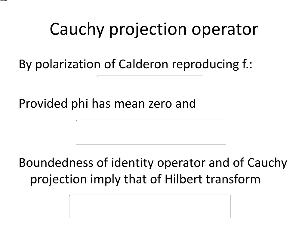 cauchy projection operator