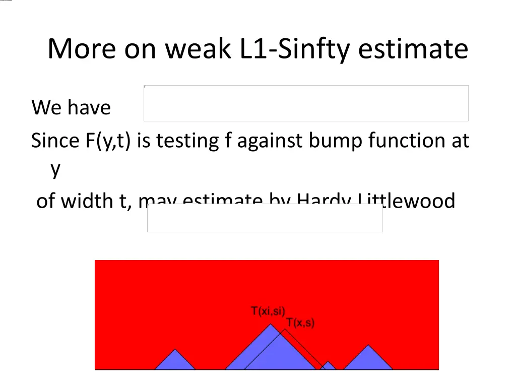 more on weak l1 sinfty estimate