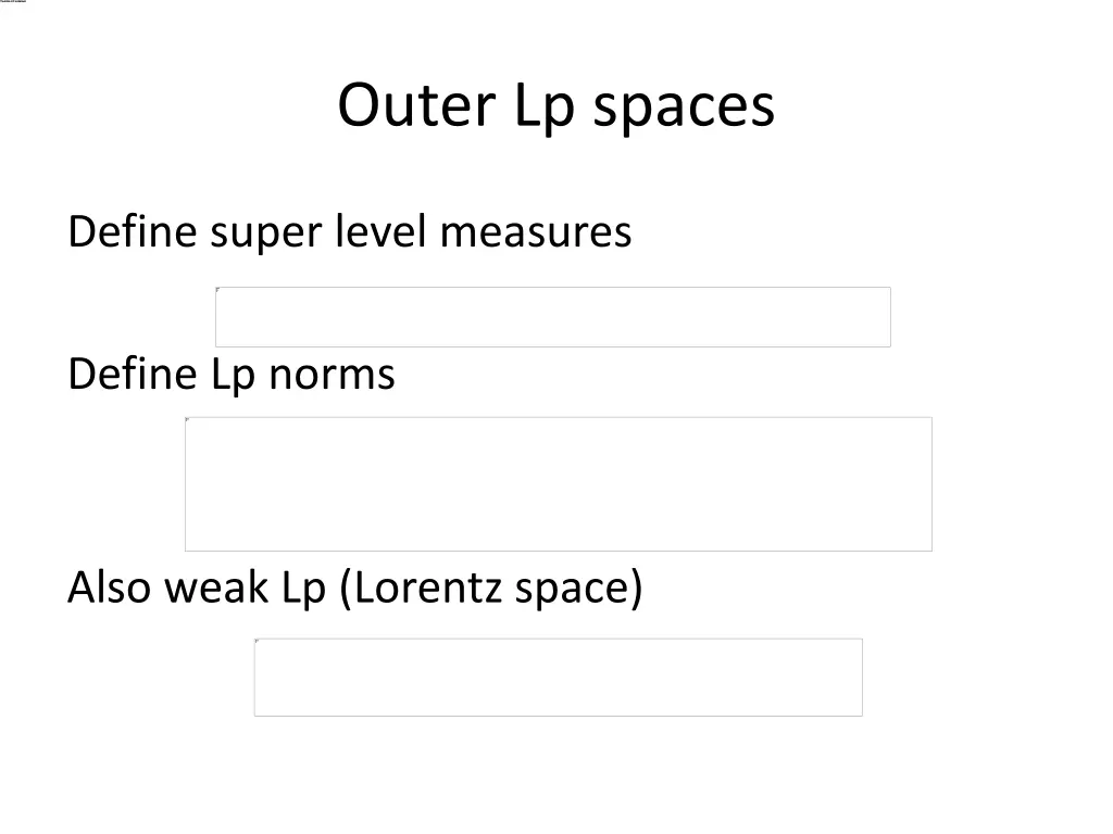 outer lp spaces