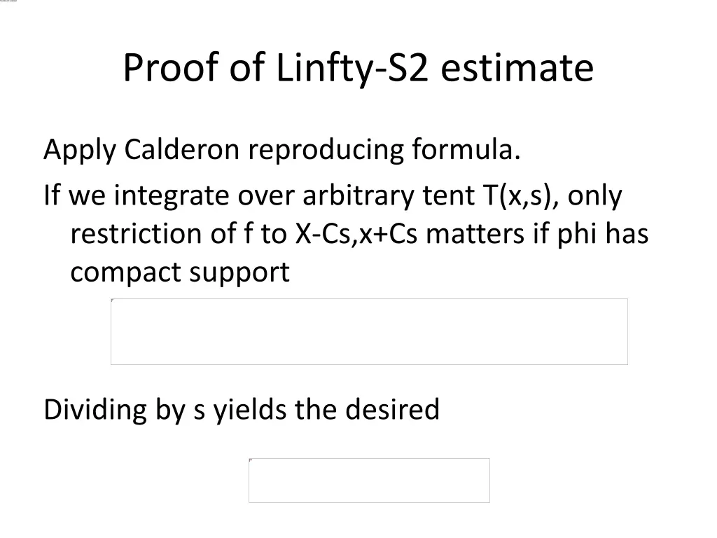 proof of linfty s2 estimate