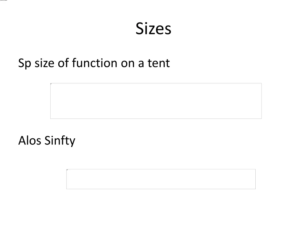 sizes