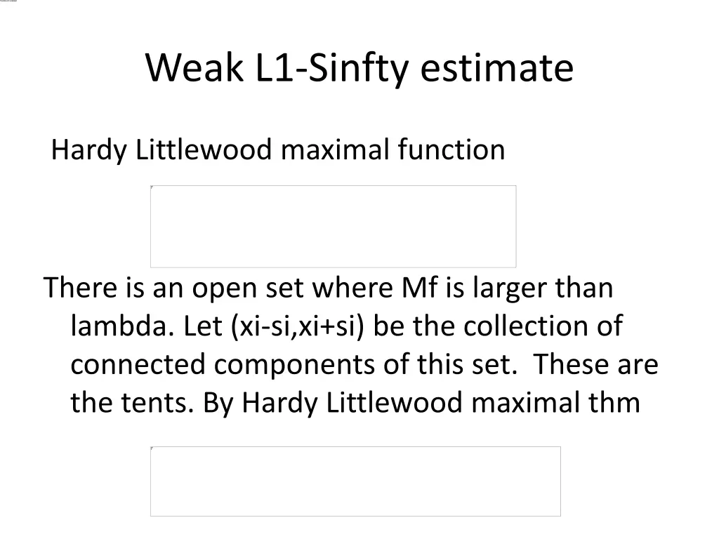 weak l1 sinfty estimate 1