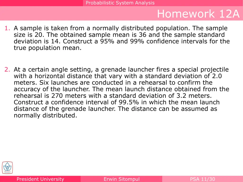 probabilistic system analysis 1