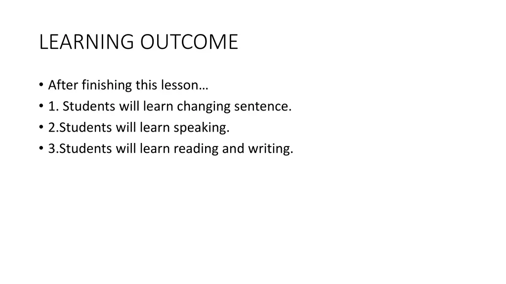 learning outcome