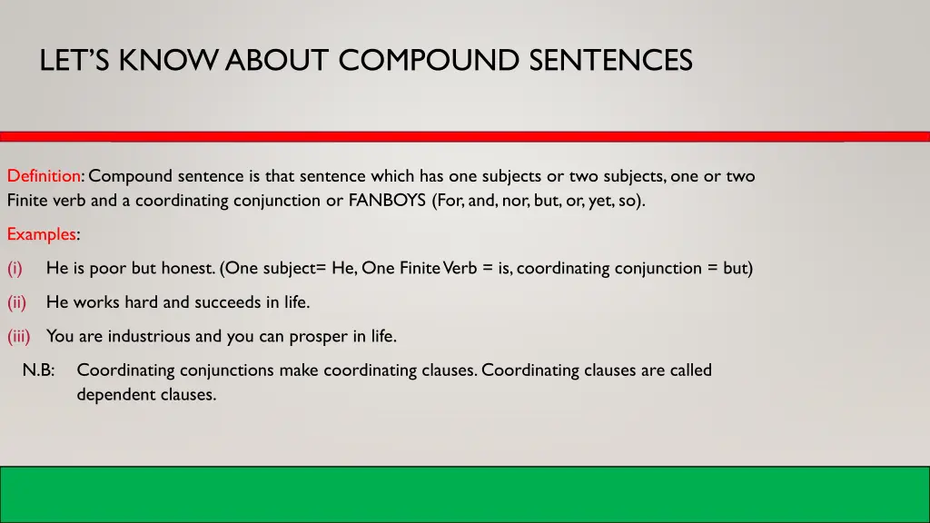 let s know about compound sentences