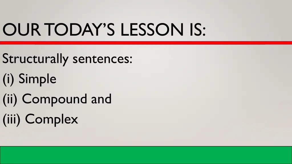 our today s lesson is