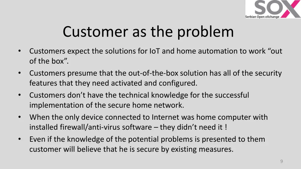 customer as the problem